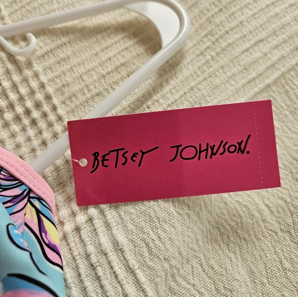 Betsey Johnson Pink Blue Girls Kids Toddler Size T2 Butterfly Swimsuit Sequins - Picture 9 of 9